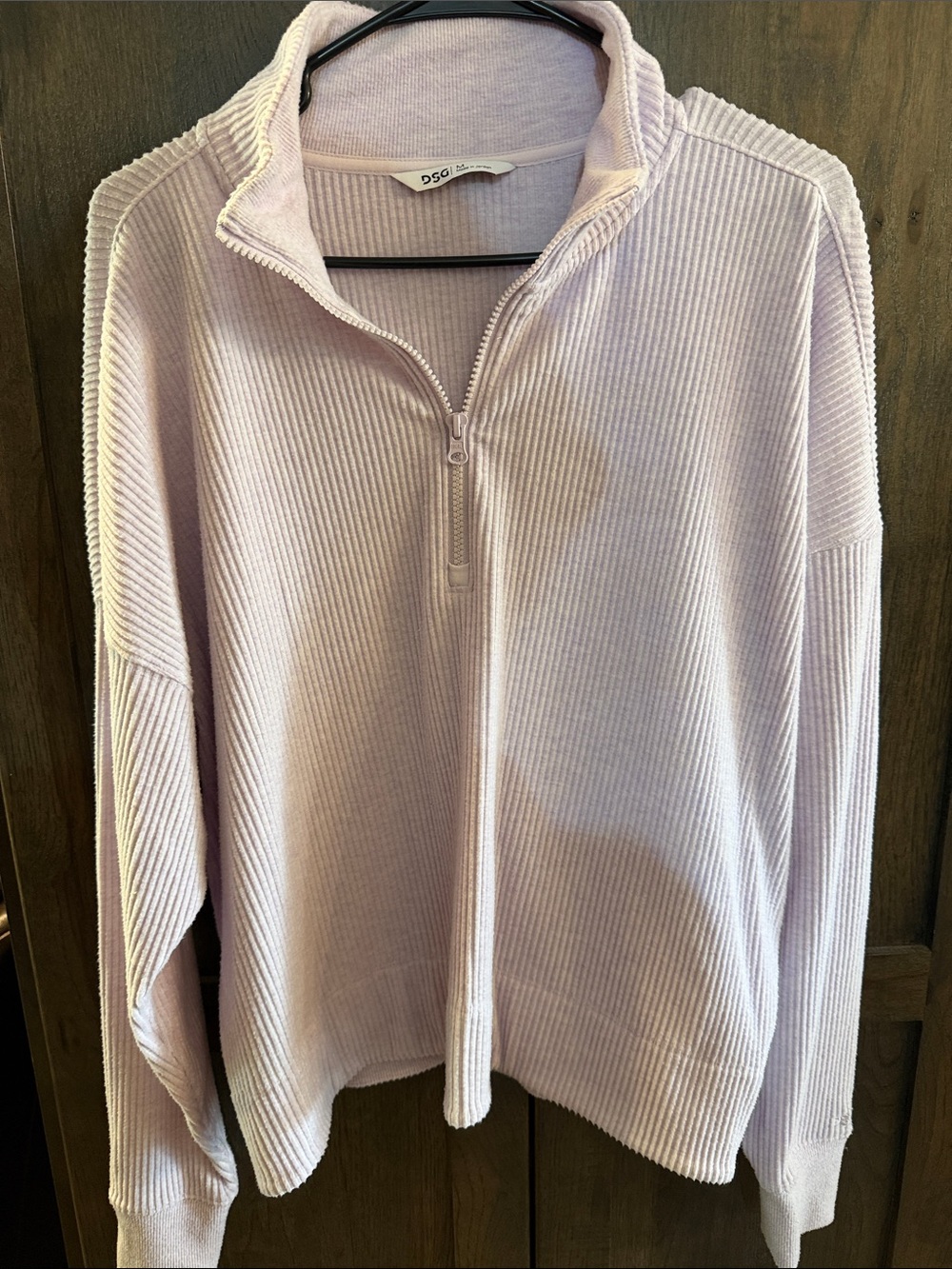 DSG Lavender Ribbed Quarter-Zip Pullover - Picture 2 of 5